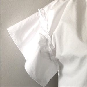 A Loves A White Cotton Ruffle Sleeve Top S
